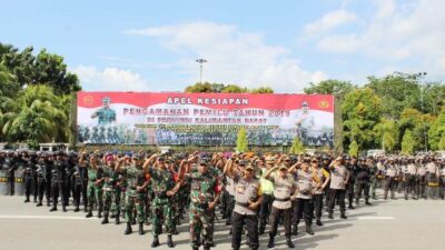 TNI/Polri Kerahkan 3.500 Personel Apel Kesiapan Pengamanan Pemilu 2019 di Kalbar