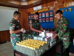 Rokok dan Miras Malaysia Selundupan Digagalkan Satgas Pamtas