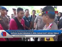 Kapolda Kalbar Serahkan 83 Mobil Barang Bukti Kepada Pemilik
