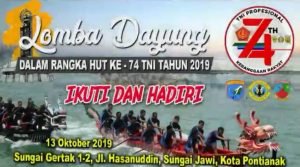 HUT ke-74 TNI, Kodam XII/Tpr Gelar Lomba Perahu Naga