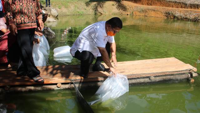 Dapat Bantuan Bibit Ikan, Aloysius Ajak Masyarakat Beternak