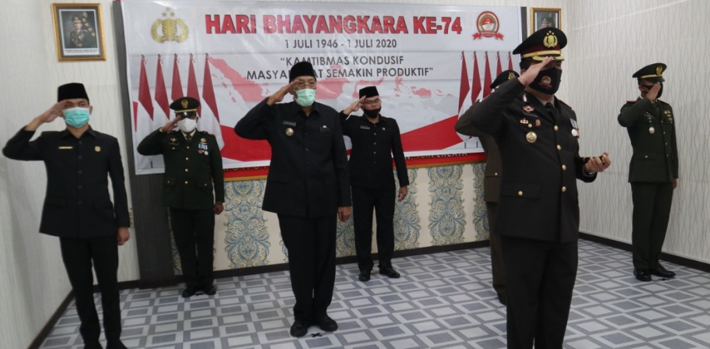 HUT ke-74 Bhayangkara di Polres Sintang diikuti unsur Forkompinda