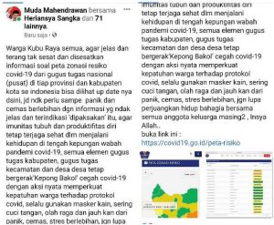 Zonasi Covid-19, Muda: Tidak Disesatkan, Panik dan Dipaksakan