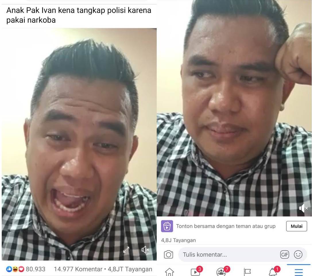 Bripka Muhammad Irvan saat sedang berbicara dengan penipu yang mengaku polisi