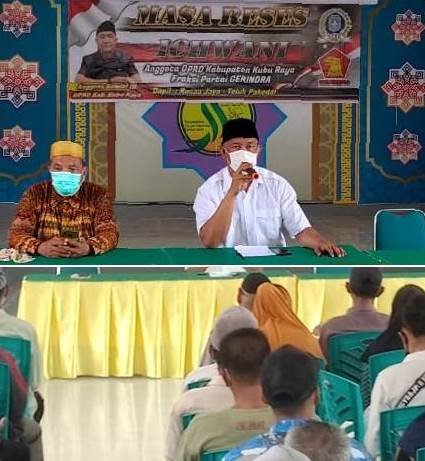 anggota DPRD Kubu Raya Ichwani saat reses di Kecamatan Teluk Pakedai.