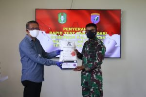 Kodam XII/Tpr Terima Bantuan 100 Ribu Rapid Test dan 1.600 APD