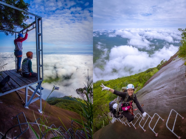 Pendakian Via Ferrata Taman Wisata Bukit Kelam yang sempat ditutup beberapa waktu lalu karena pandemi covid-19 dibuka kembali mulai Senin,(27/9).