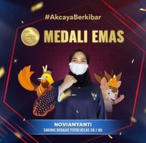 Novi Sabet Emas Cabor Tarung Derajat Dua Kali di PON