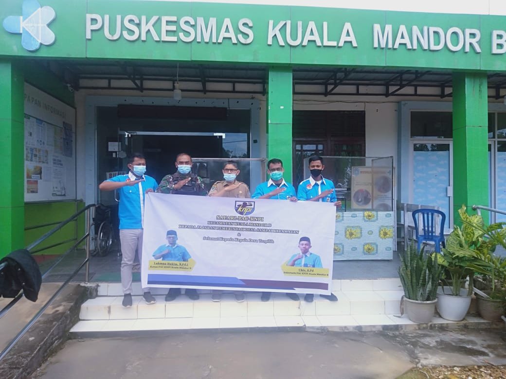 Pengurus KNPI Kecamatan Kuala Mandor B saat audiensi dengan Kepala Puskesmas Kecamatan Kuala Mandor B. Foto: istPengurus KNPI Kecamatan Kuala Mandor B saat audiensi dengan Kepala Puskesmas Kecamatan Kuala Mandor B.