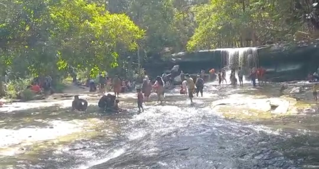 ODTW Pancur Aji yang menjadi destinasi wisata masyarakat saat libur Idulfitri.