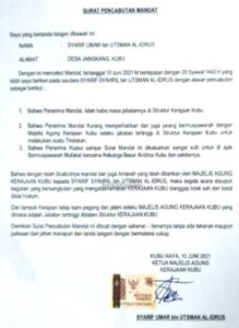 Terungkap Penyebab Mandat Raja Kubu Dicabut