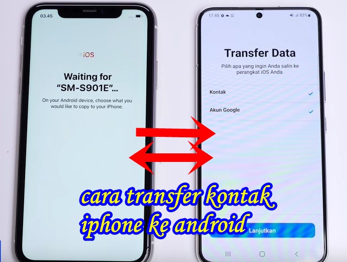 Cara transfer kontak iphone ke android. Ilustrasi desain grafis berkatnewsTV
