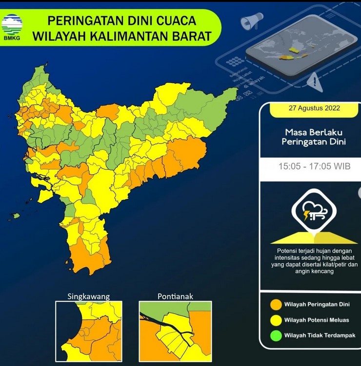 Cuaca Ekstrem di Kalbar, Waspadai Hujan dan Banjir