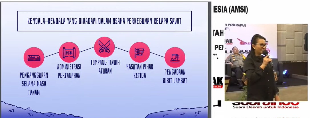 Bupati Landak periode 2017-2022 Karolin Margret Natasa mendorong dua hal penting terkait industri perkebunan kelapa sawit saat seminar sawit yang diinisiasi AMSI Kalbar, Senin (5/9)