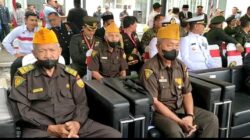 Veteran perang sukarelawan tempur angkatan 1964 yang pernah berjuang membela Indonesia saat mengikuti upacara HUT ke-77 TNI.