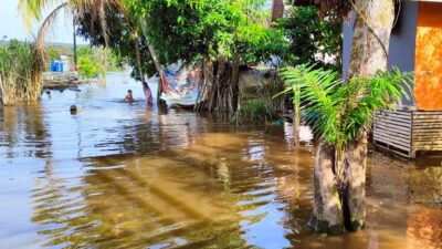 Debit air Sungai Sekayam dan Sui Kapuas mengakibatkan banjir melanda beberapa wilayah di Sanggau yang telah terjadi sejak Kamis (22/12).