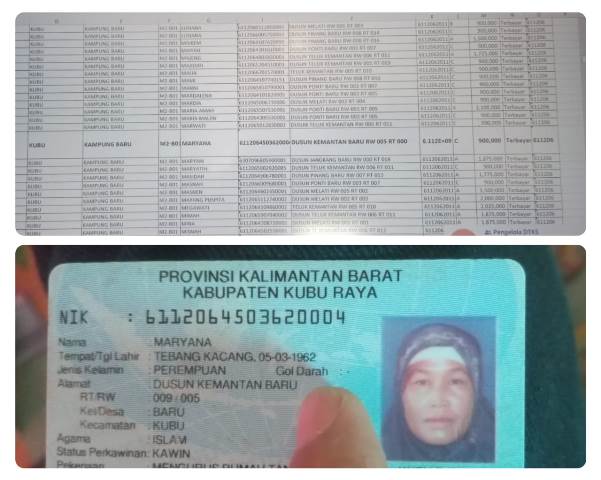 Mariyana yang telah masuk dalam daftar penerima BLT BBM namun ternyata dimanipulasi oknum.