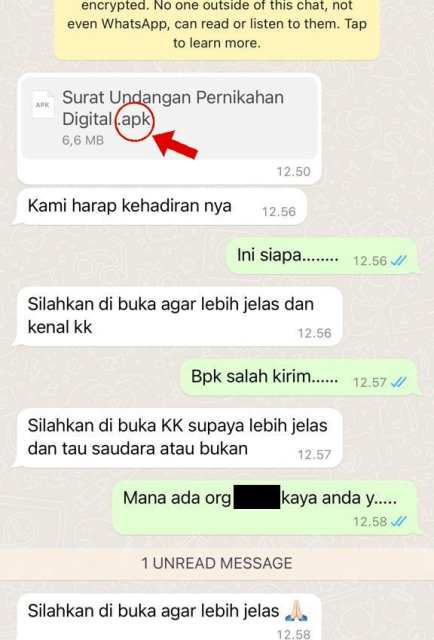 Pencurian data dengan modus undangan nikah saat ini sedang marak dan terjadi. Masyarakat diimbau untuk waspada agar tidak gegabah membuka aplikasi tersebut.