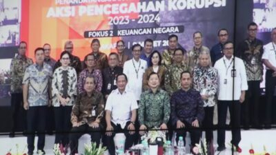 Aksi pencegahan korupsi yang diikuti oleh seluruh Sekda se Indonesia bersama Mendagri Tito Karnavian pada Kamis (9/3).