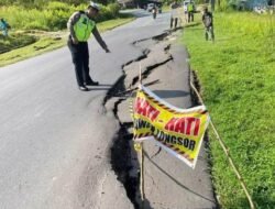 Jalan Nasional di Semboja Retak