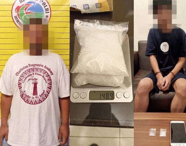 Petugas gabungan dari Polda, BNNP dan Bea Cukai Kalbar menyita total 151,87 gram sabu di dua Tempat Kejadian Perkara (TKP) yang berbeda dari dua orang pelaku pada Selasa (28/3). Foto: ist/Polda Kalbar/ tmB