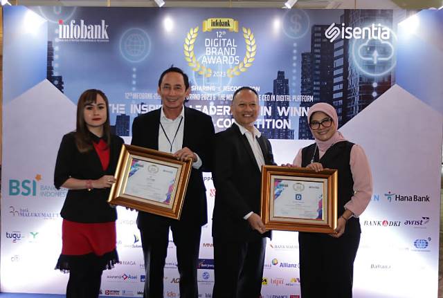 Bank BJB berhasil meraih delapan penghargaan di ajang 12th Infobank Digital Brand Recognition 2023. Penghargaan diterima oleh Senior Vice President KPR & KKB Bank BJB, Triastoto Hardjanto Wibowo dan Deputy Digital Banking Bank BJB, Johanes Parulian Tamba, pada Rabu, 12 April 2023 di Shangri-La Hotel, Jakarta Pusat.