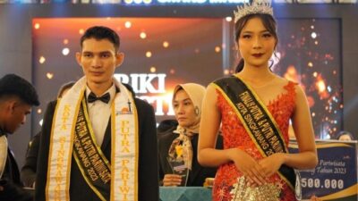Riki Agustin dan Deby Cristin dinobatkan sebagai Putra dan Putri Pariwisata Kota Singkawang tahun 2023 di ajang Pemilihan Duta Pariwisata Singkawang.