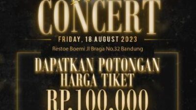 Bank BJB akan menggelar pertunjukkan yang spesial bersama salah satu band legendaris di Indonesia, DEWA 19 bertajuk 'INTIMATE CONCERT' di Kafe Restoe Boemi, Jalan Braga, Kota Bandung, Jawa Barat, pada Jumat 18 Agustus 2023.