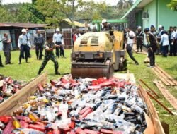 Barang Bukti Hasil Kejahatan Oknum TNI Dimusnahkan