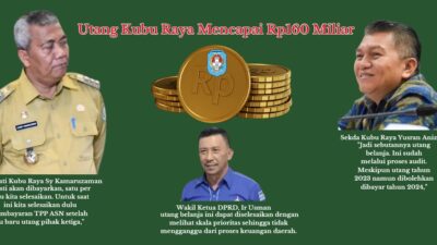 Pemkab Kubu Raya ternyata memiliki utang hingga mencapai Rp160 miliar di tahun 2023. Akibat dari utang ini mengakibatkan kas daerah mengalami defisit anggaran