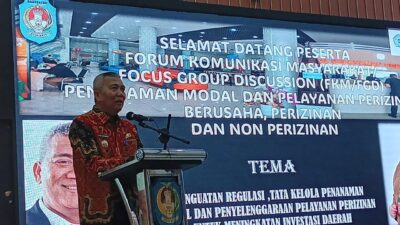 Pj Bupati Kubu Raya Sy Kamaru zaman membuka forum group discussion penanaman modal dan pelayanan perizinan berusaha, perizinan dan non perizinan, Senin (27/5). Hasil FGD diharapkan investor berinvestasi di Kubu Raya.