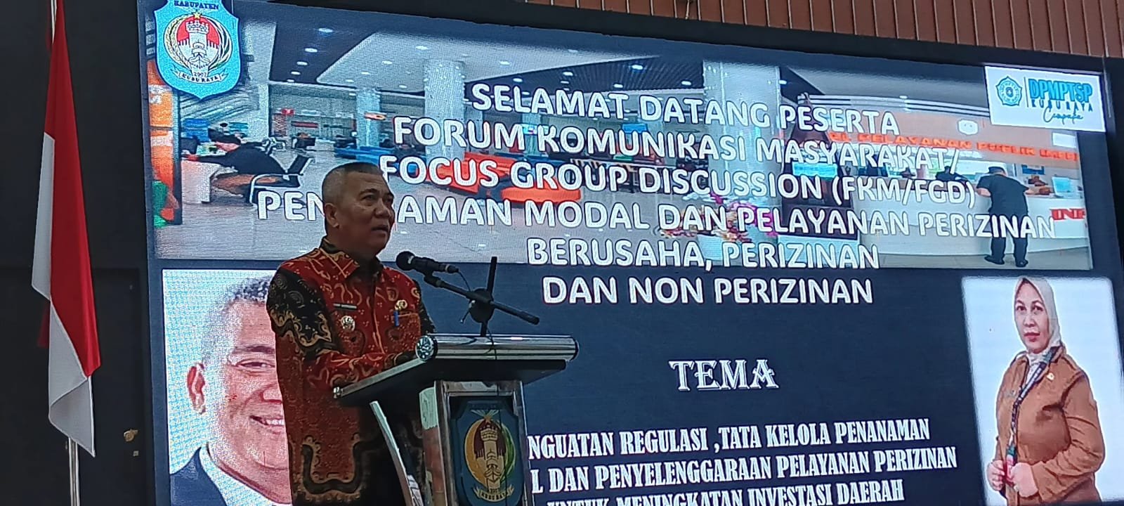 Pj Bupati Kubu Raya Sy Kamaru zaman membuka forum group discussion penanaman modal dan pelayanan perizinan berusaha, perizinan dan non perizinan, Senin (27/5). Hasil FGD diharapkan investor berinvestasi di Kubu Raya.