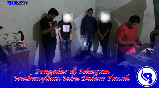 Untuk mengelabui petugas, seorang pengedar sabu di Sekayam mencoba sembunyikan narkoba di dalam tanah belakang rumah kontrakan. Upaya itu terendus saat petugas Polsek Sekayam menangkap Ng pada Kamis (20/6) dinihari di Desa Balai Karangan Kecamatan Sekayam. Foto: ist/tmB/pek