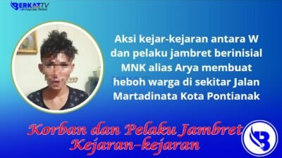 Aksi kejar-kejaran antara W dan pelaku jambret berinisial MNK alias Arya membuat heboh warga di sekitar Jalan Martadinata Kota Pontianak