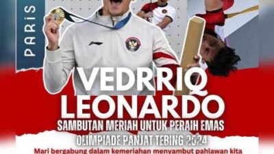 Veddriq Leonardo, atlet panjat tebing peraih medali emas di Olimpiade Paris 2024.