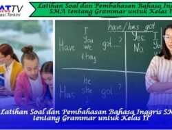 Latihan Soal dan Pembahasan Bahasa Inggris SMA tentang Grammar untuk Kelas 11