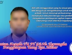 Mantan Kepala TU PT GAN2 Tersangka Penggelapan Uang Rp1 Miliar
