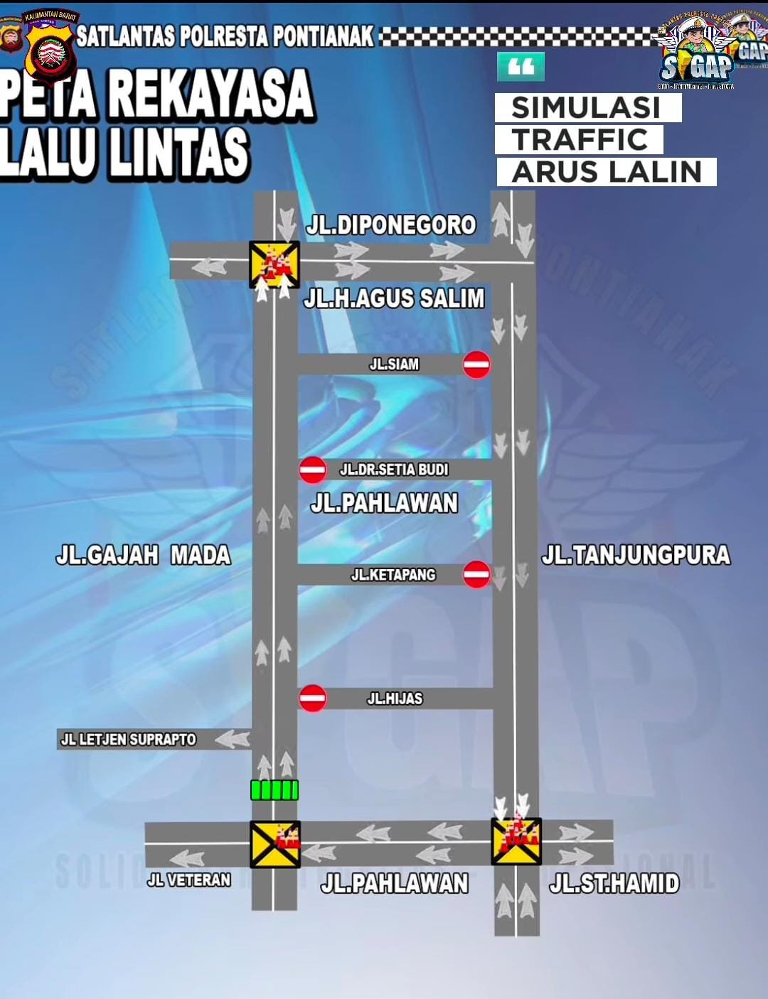 Hindari Macet Malam Tahun Baru, Rekayasa Arus Lalu Lintas di Pontianak Diberlakukan