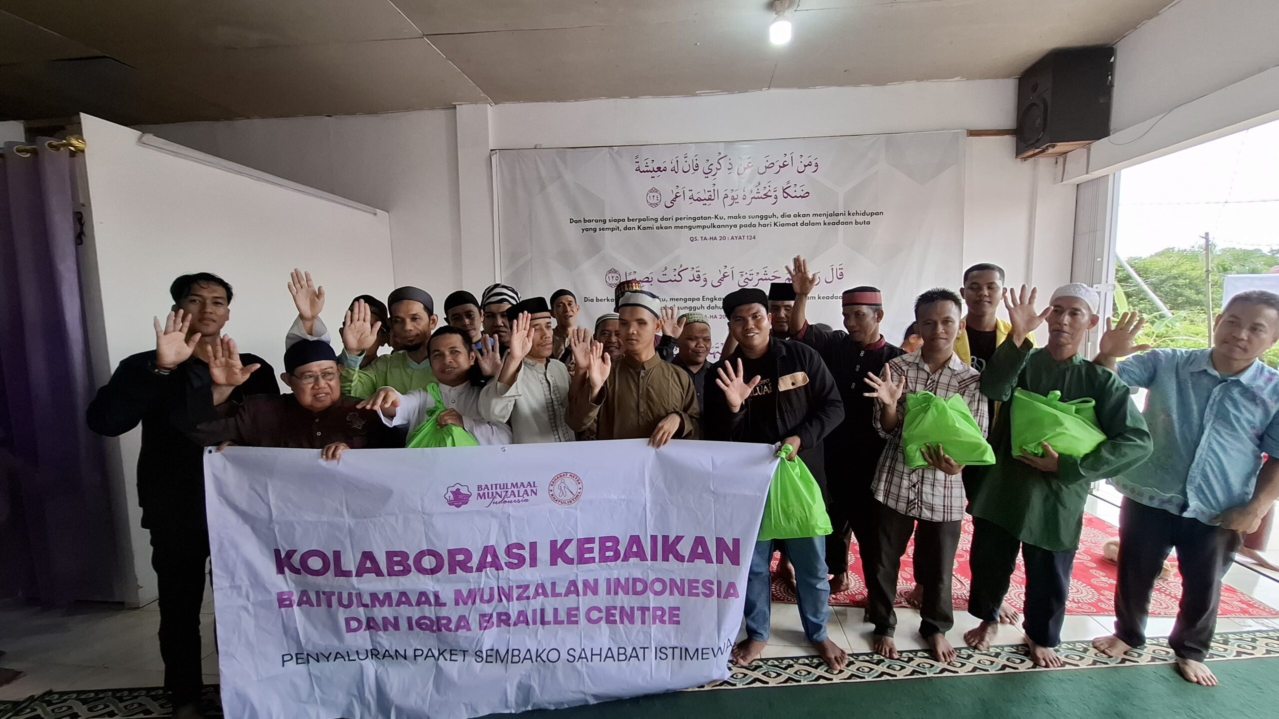 Kolaborasi Kebaikan Baitulmaal Munzalan Indonesia dan Iqra Braille Center