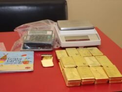 Total Berat 47 Keping Emas Sitaan 32,9 kilogram