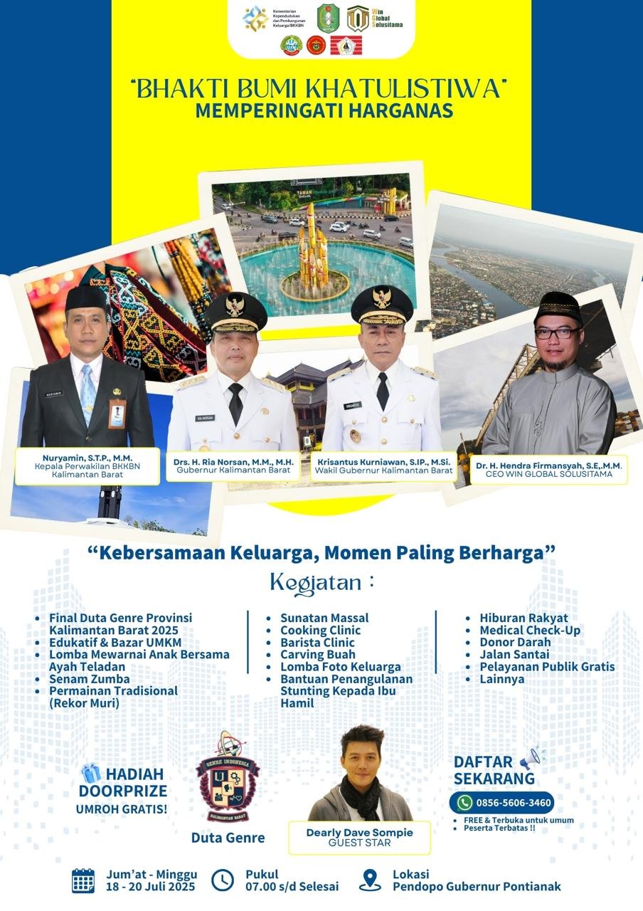 Gema Harganas Kalbar, Catat Jadwal dan Kegiatannya
