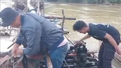 Operasi Berantas PETI di Rawak Hulu Ketahuan, Pekerja Kabur Tinggalkan Mesin Dompeng
