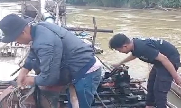 Operasi Berantas PETI di Rawak Hulu Ketahuan, Pekerja Kabur Tinggalkan Mesin Dompeng