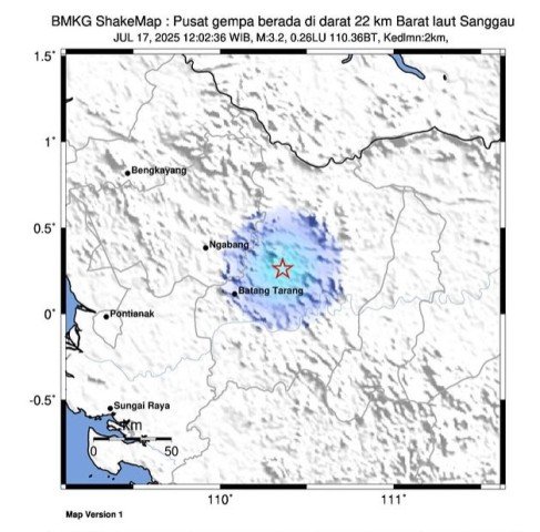 Lagi, Sanggau Diguncang Gempa Bumi