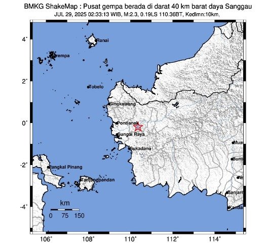 Sanggau Kembali Diguncang Gempa Bumi