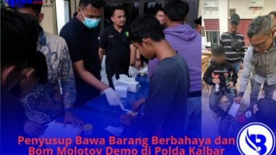 Penyusup Bawa Barang Berbahaya dan Bom Molotov Demo di Polda Kalbar