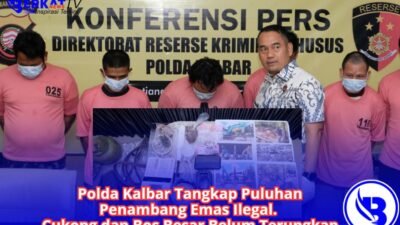 Polda Kalbar Tangkap Puluhan Penambang Emas Ilegal. Cukong dan Bos Besar Belum Terungkap