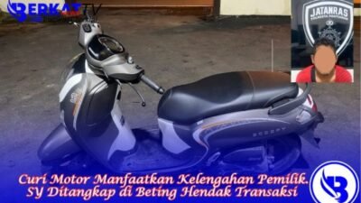 Curi Motor Manfaatkan Kelengahan Pemilik. SY Ditangkap di Beting Hendak Transaksi