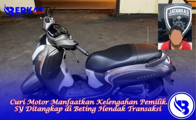 Curi Motor Manfaatkan Kelengahan Pemilik. SY Ditangkap di Beting Hendak Transaksi