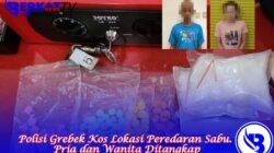 Polisi Grebek Kos Lokasi Peredaran Sabu. Pria dan Wanita Ditangkap